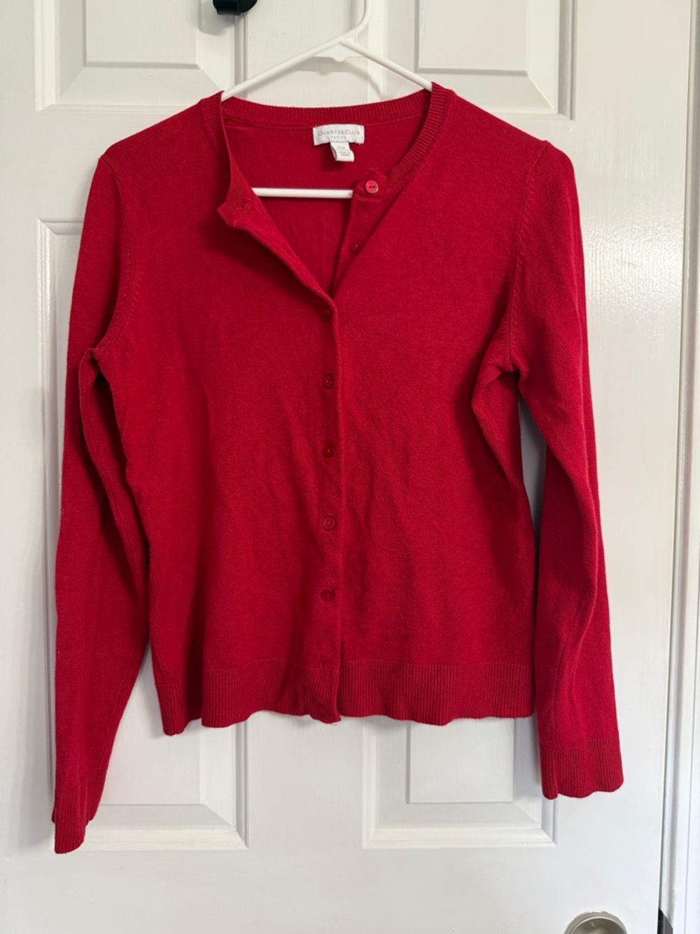 Charter Club Bright Red Button-Front Cardigan